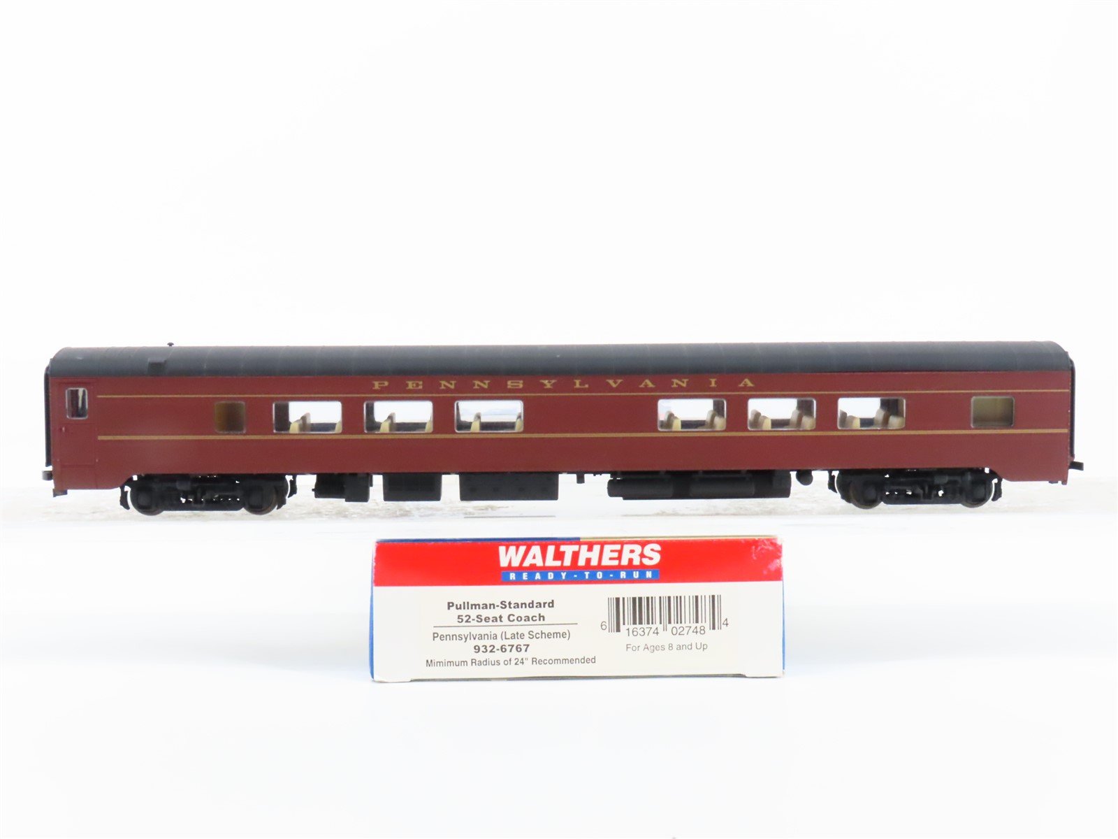 HO Scale Walthers 932-6767 PRR Pennsylvania Railroad 52-Seat Coach Passenger