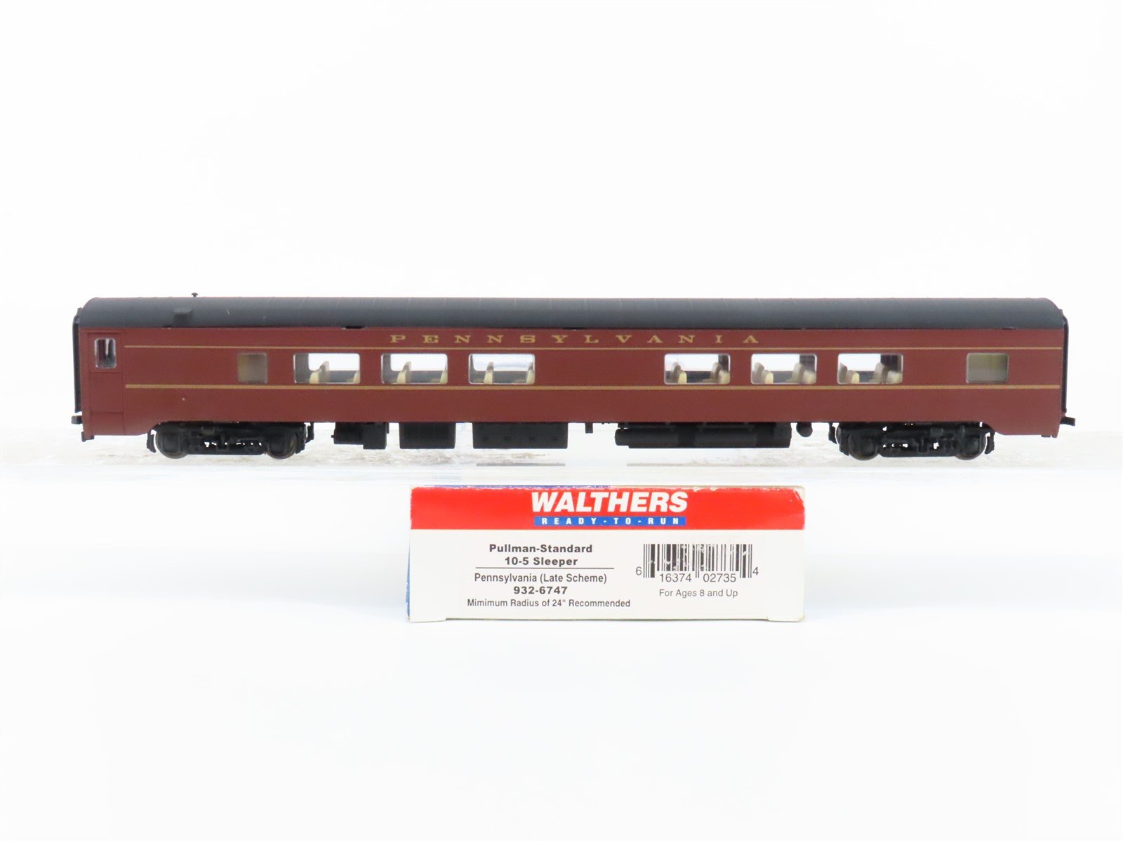 HO Scale Walthers 932-6747 PRR Pennsylvania Railroad Pullman Sleeper Passenger
