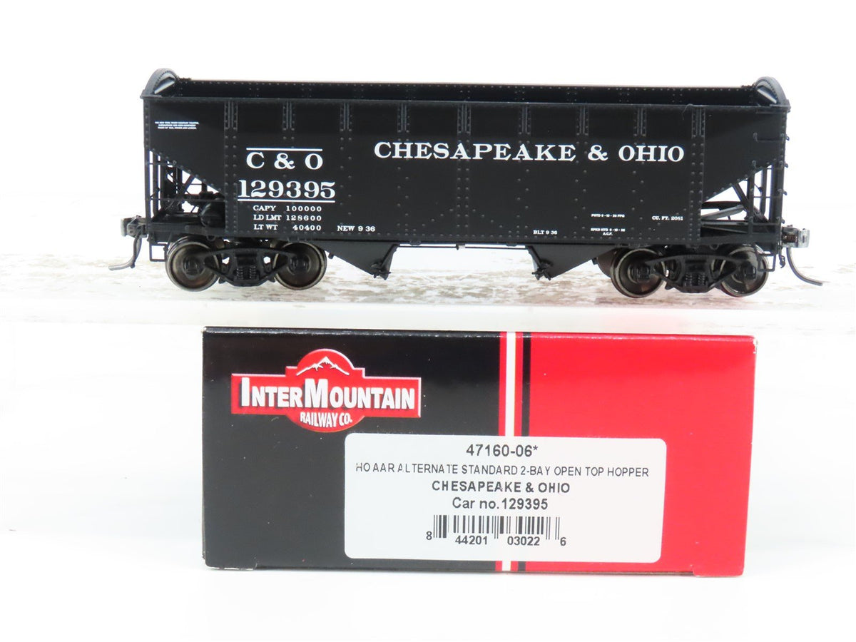 HO Scale InterMountain 47160-06 C&amp;O Chesapeake &amp; Ohio 2-Bay Open Hopper #129395