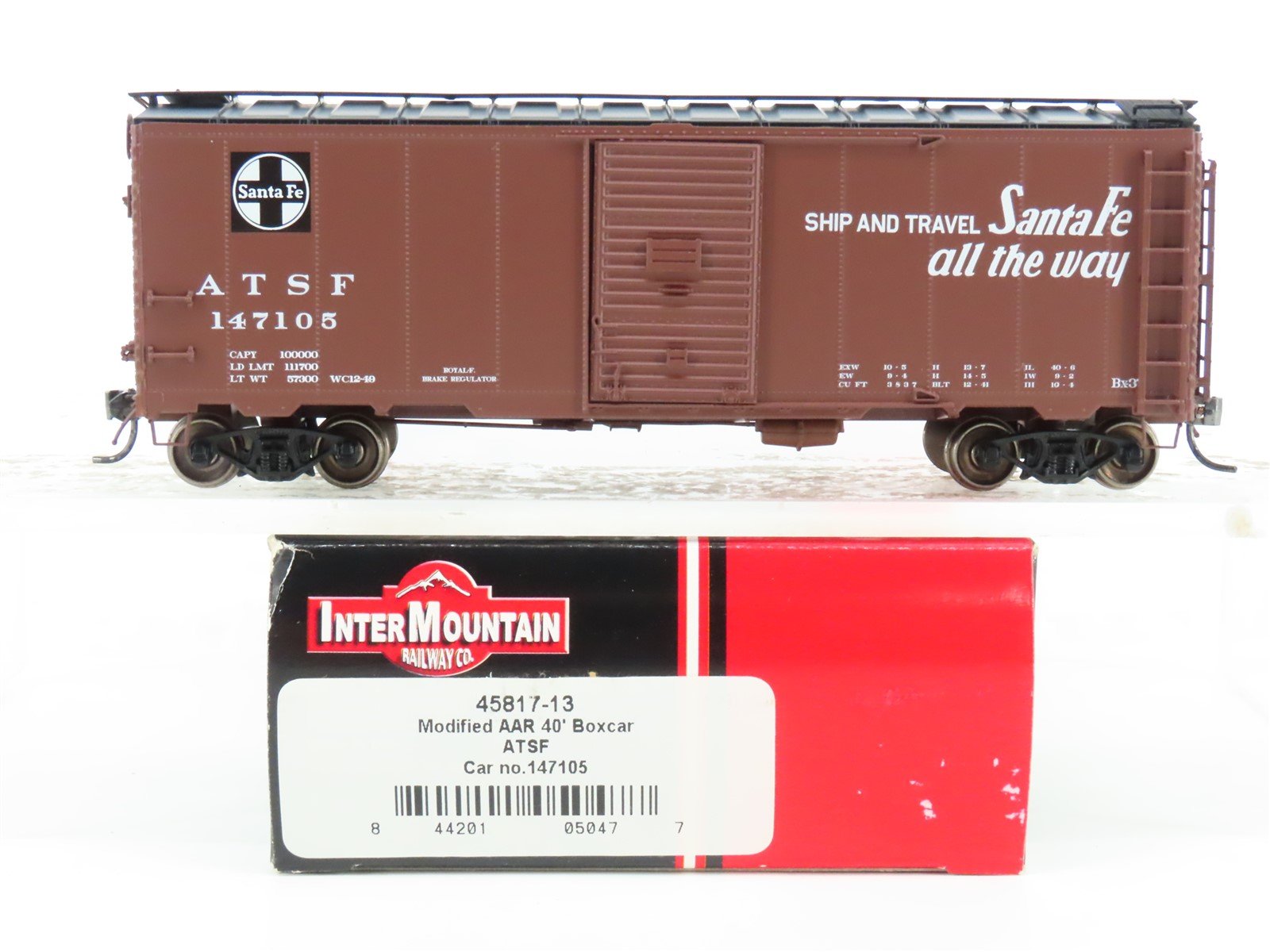 HO Scale InterMountain 45817-13 ATSF "Texas Chief" AAR 40' Box Car #147105