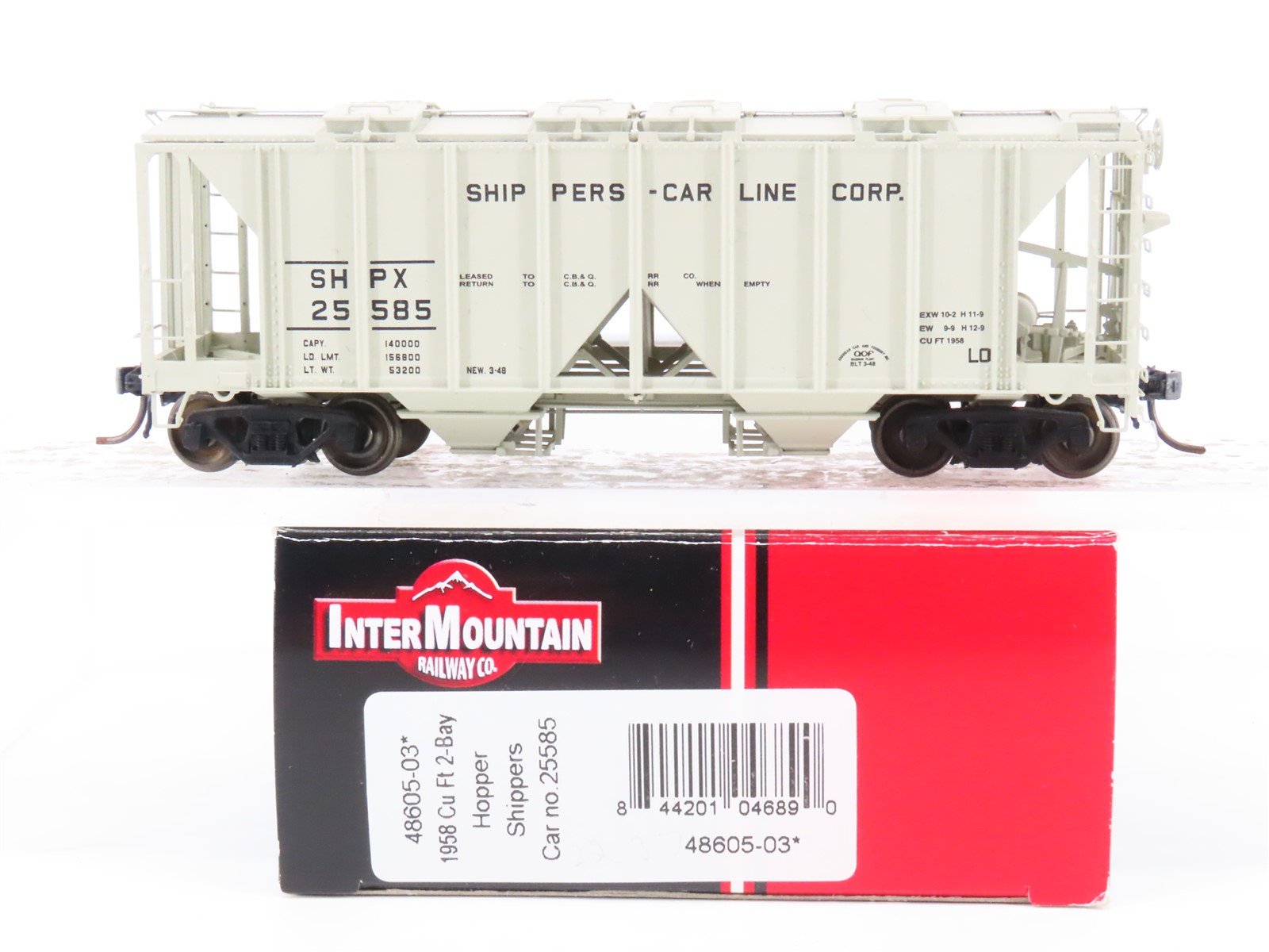 HO Scale InterMountain 48605-03 SHPX Shippers Car Line Corp. 2-Bay Hopper #25585