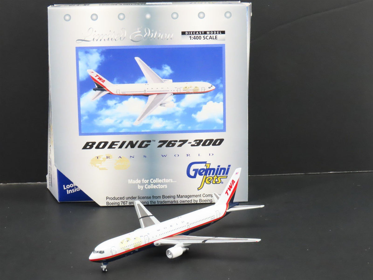 1:400 Gemini Jets GJTWA143 Die-Cast TWA Boeing 767-300 Airliner N639TW
