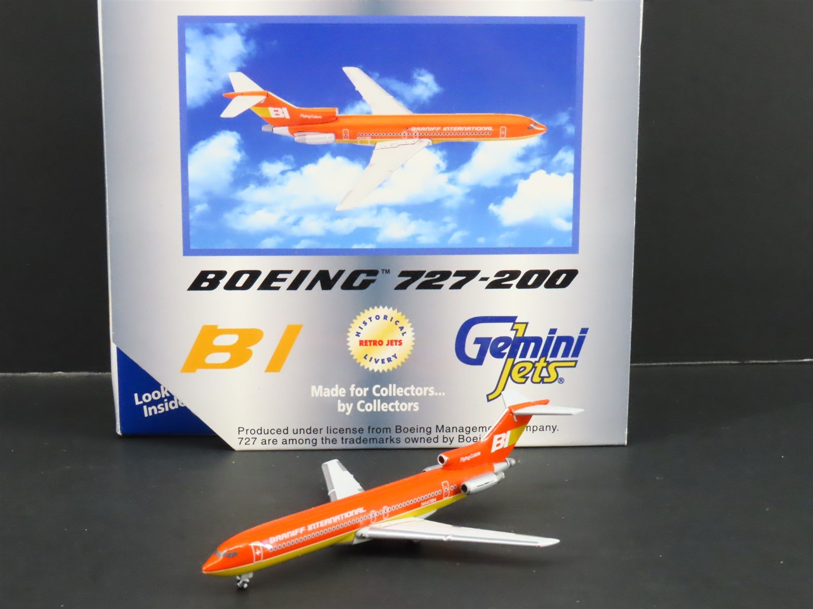 1:400 Gemini Jets GJBNF185 Die-Cast Braniff Boeing 727-200 Airliner N447BN