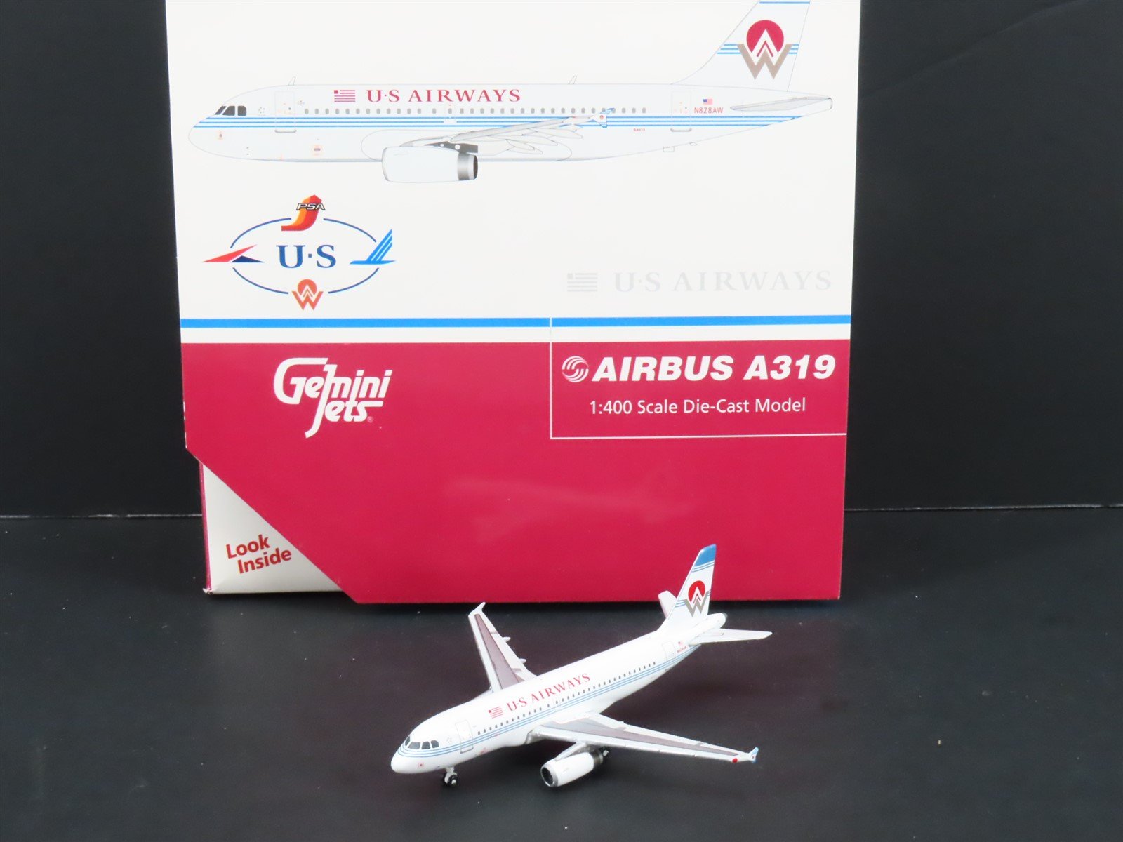 1:400 Gemini Jets GJAWE683 Die-Cast US Airways Airbus A319 Airliner N828AW