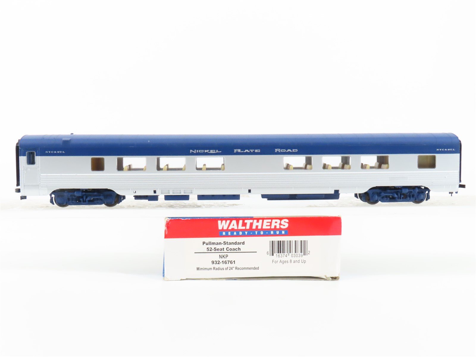 HO Scale Walthers 932-16761 NKP Nickel Plate Road 52-Seat Coach Passenger