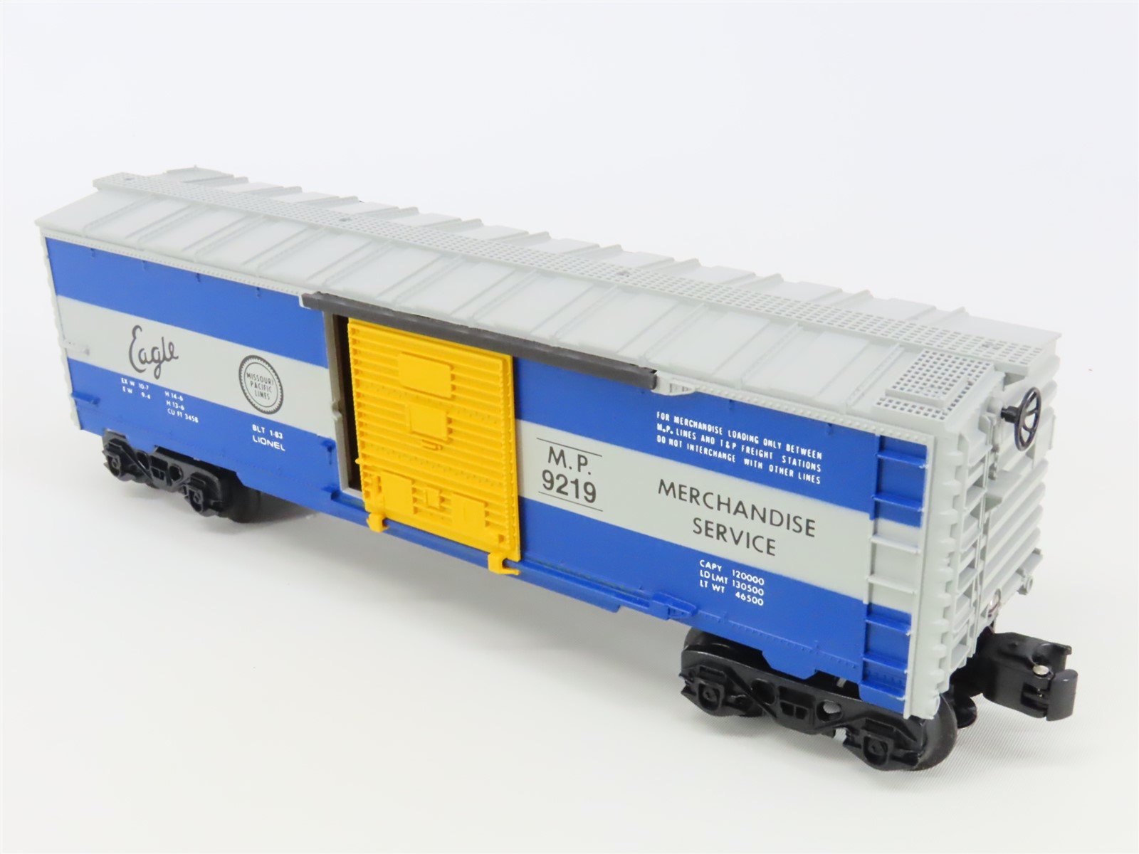 O Gauge 3-Rail Lionel 6-9219 MP Missouri Pacific Eagle Single Door Box Car #9219
