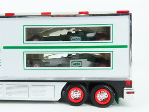 Hess Toy Truck 2003 Battery Operated Semi Truck & Trailer w/ Race Cars & Lights
