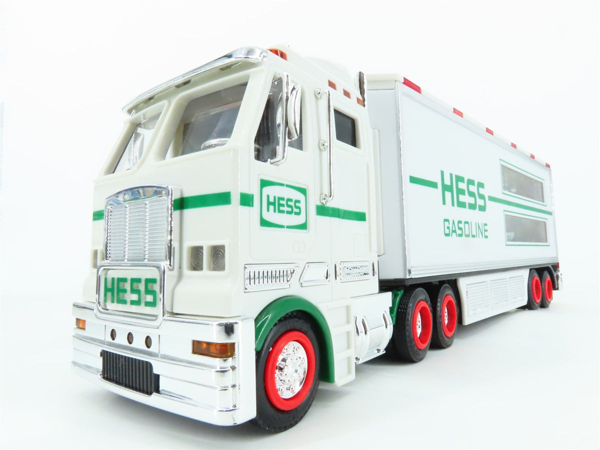 Hess Toy Truck 2003 Battery Operated Semi Truck &amp; Trailer w/ Race Cars &amp; Lights