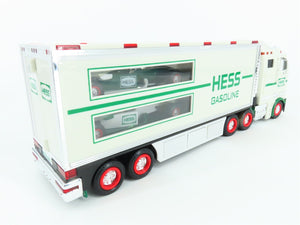 Hess Toy Truck 2003 Battery Operated Semi Truck & Trailer w/ Race Cars & Lights