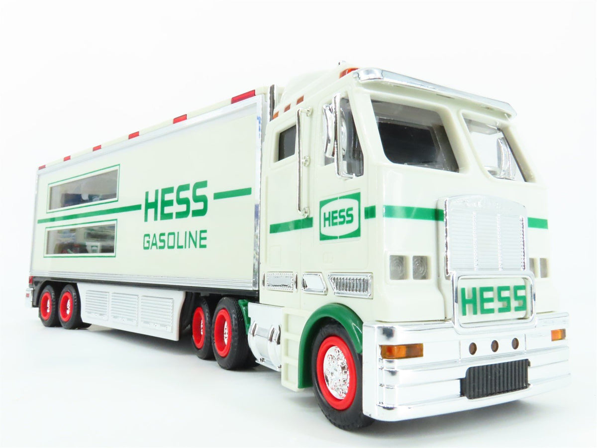 Hess Toy Truck 2003 Battery Operated Semi Truck &amp; Trailer w/ Race Cars &amp; Lights