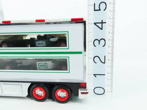 Hess Toy Truck 2003 Battery Operated Semi Truck & Trailer w/ Race Cars & Lights