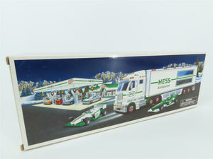 Hess Toy Truck 2003 Battery Operated Semi Truck & Trailer w/ Race Cars & Lights
