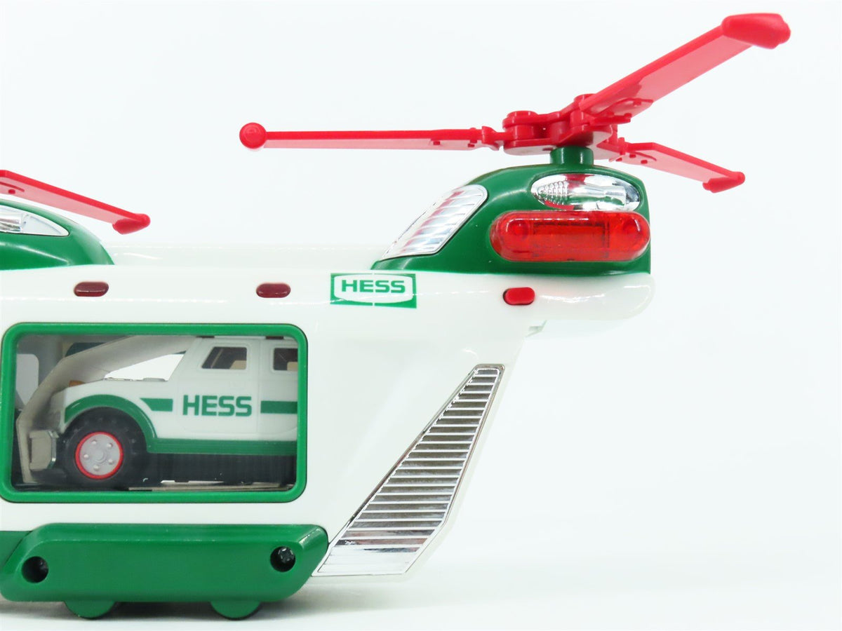 Hess Toy Truck 2001 Hess Helicopter with Motorcycle and Cruiser w/ Lights