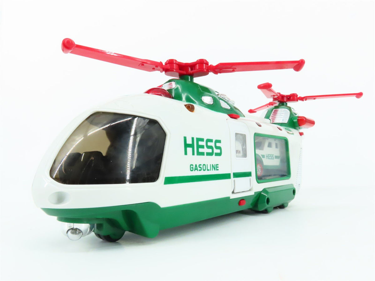 Hess Toy Truck 2001 Hess Helicopter with Motorcycle and Cruiser w/ Lights