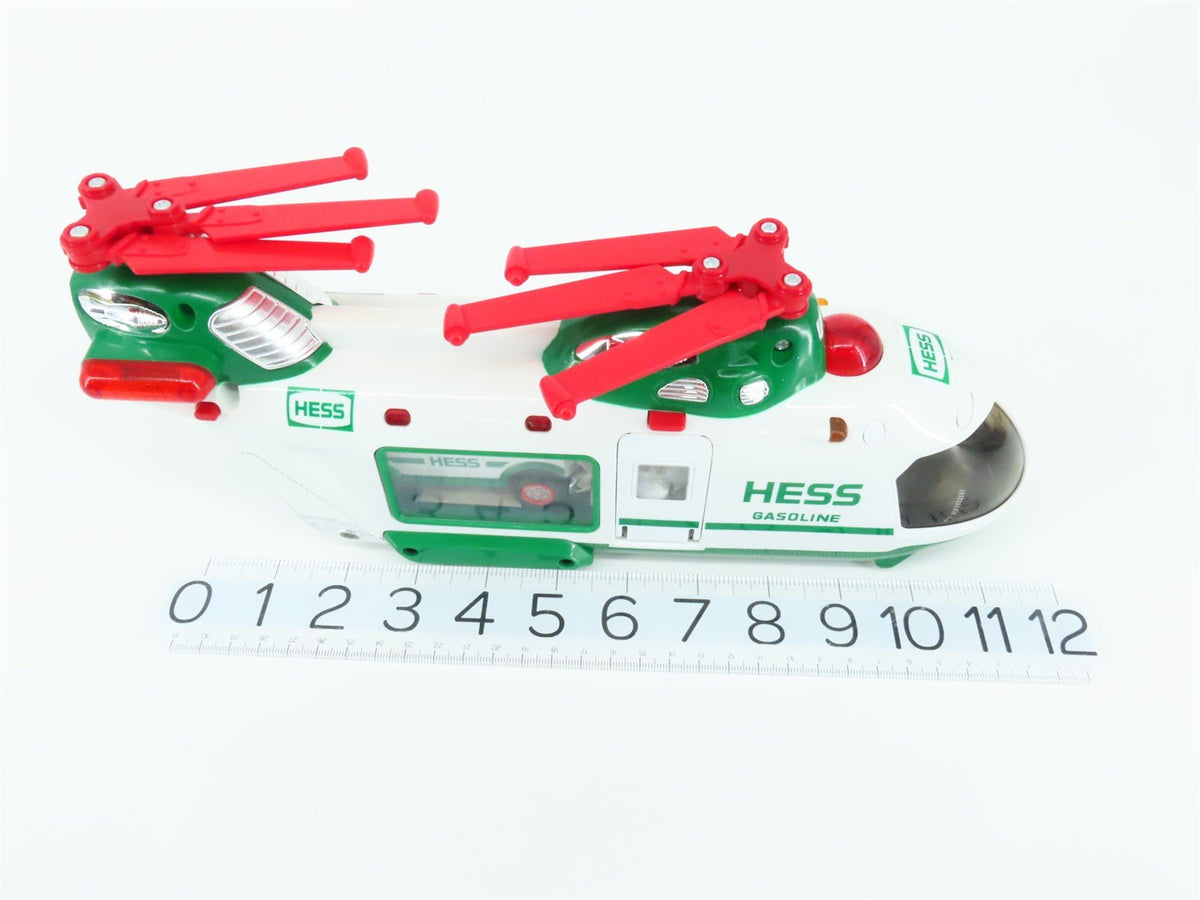Hess Toy Truck 2001 Hess Helicopter with Motorcycle and Cruiser w/ Lights