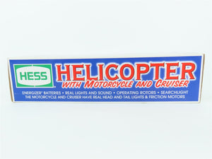 Hess Toy Truck 2001 Hess Helicopter with Motorcycle and Cruiser w/ Lights