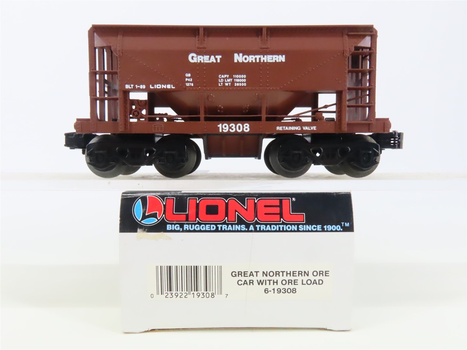 O Gauge 3-Rail Lionel 6-19308 GN Great Northern Ore Car #19308 w/ Load