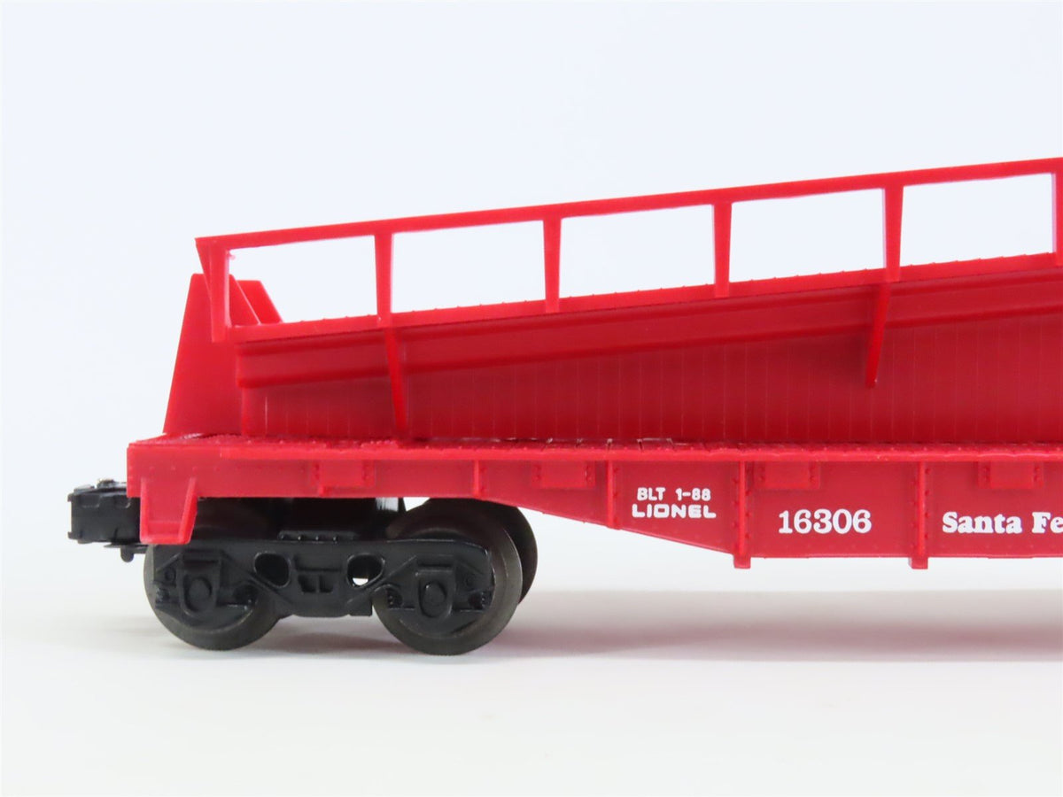 O Gauge 3-Rail Lionel 6-16306 ATSF Santa Fe Barrel Ramp Car #16306 w/ Barrels