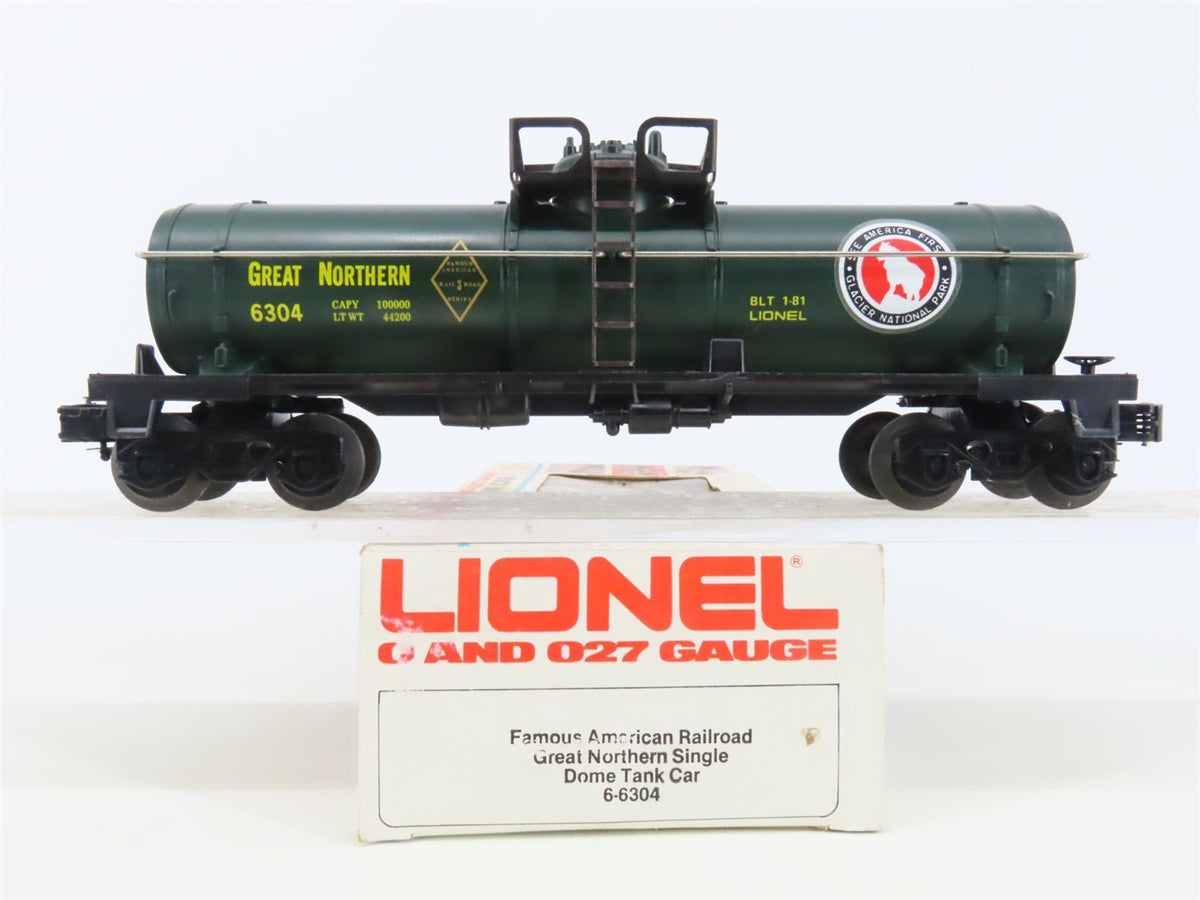 O Gauge 3-Rail Lionel 6-6304 GN Great Northern Single Dome Tank Car #6304