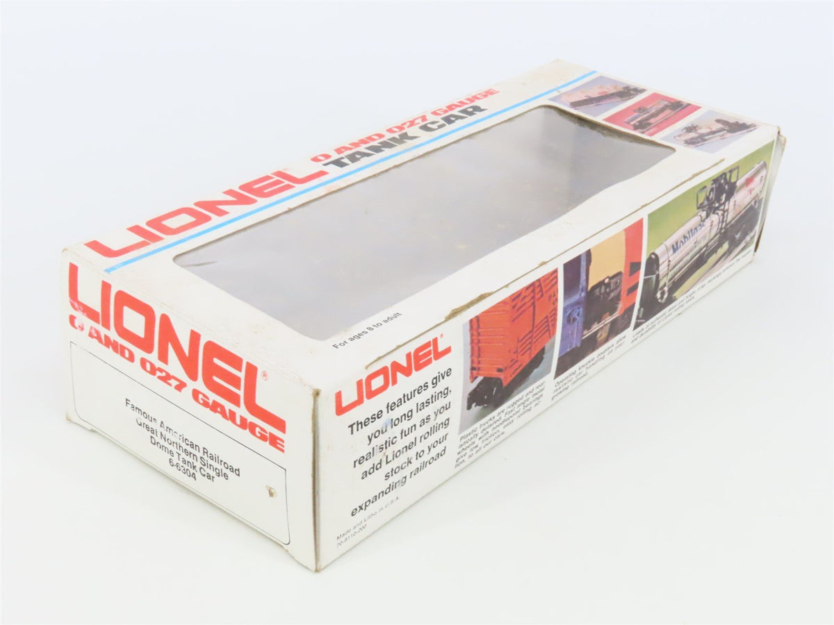 O Gauge 3-Rail Lionel 6-6304 GN Great Northern Single Dome Tank Car #6304