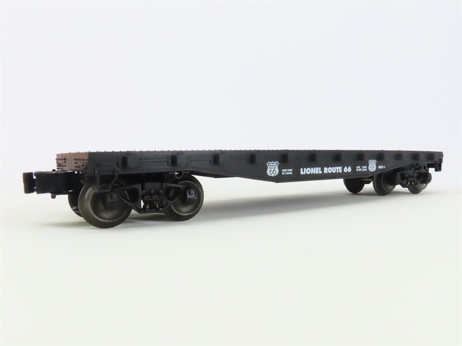 O Gauge 3-Rail Lionel 6-17537 Route 66 Flat Car #9823-4 w/ Black Touring Coupes