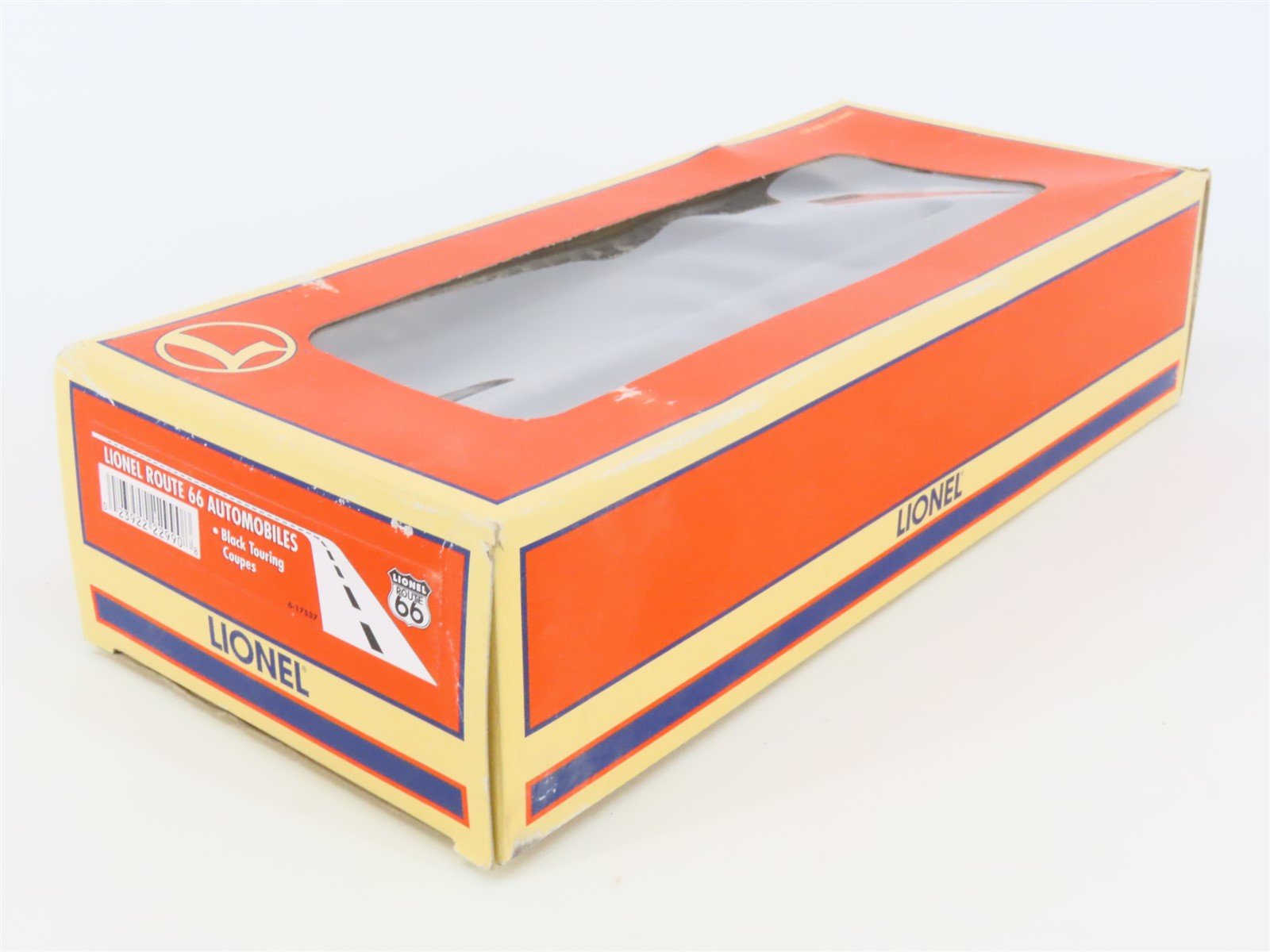 O Gauge 3-Rail Lionel 6-17537 Route 66 Flat Car #9823-4 w/ Black Touring Coupes