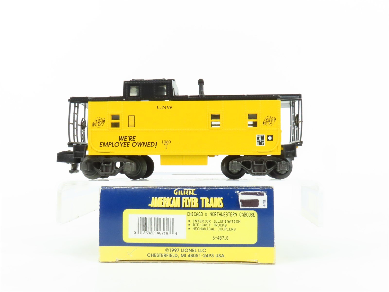S Scale American Flyer 6-48718 CNW Chicago & Northwestern Lighted Caboose #1060