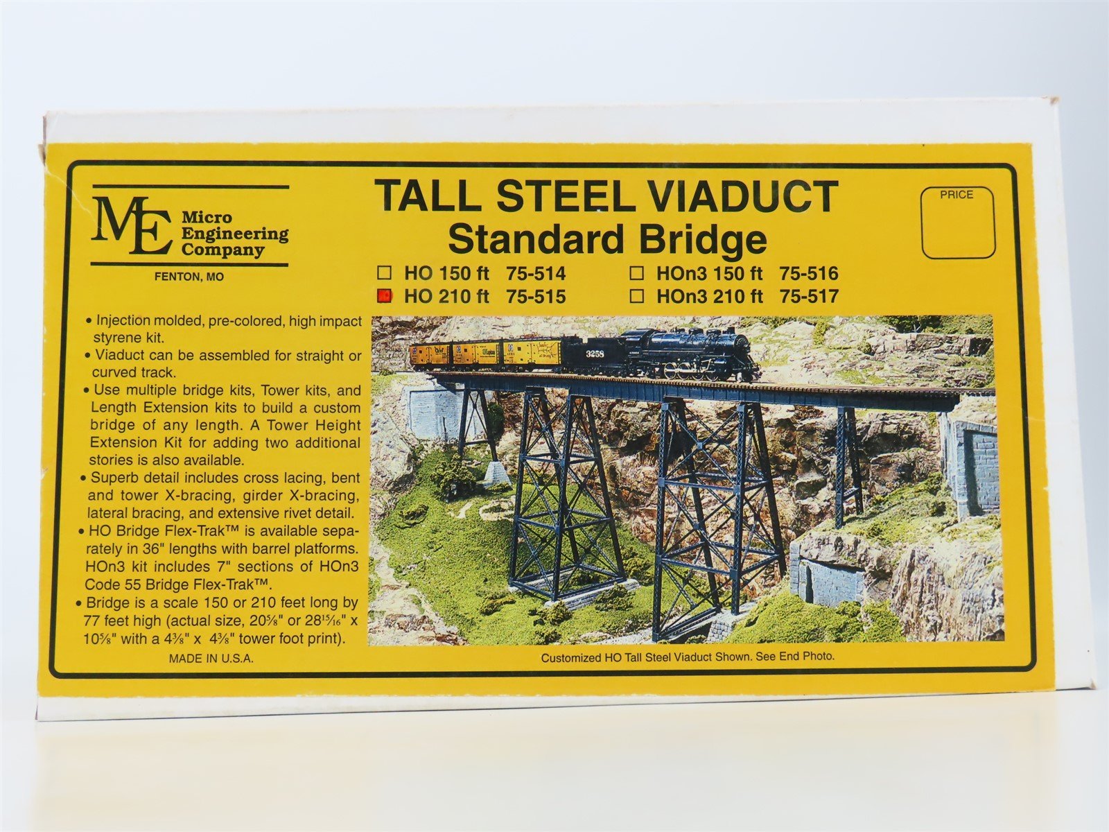 HO Scale Micro Engineering Kit 75-515 210' Tall Steel Viaduct Standard Bridge