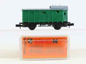 N Scale Arnold 4490 Unlettered Green European Brake Van