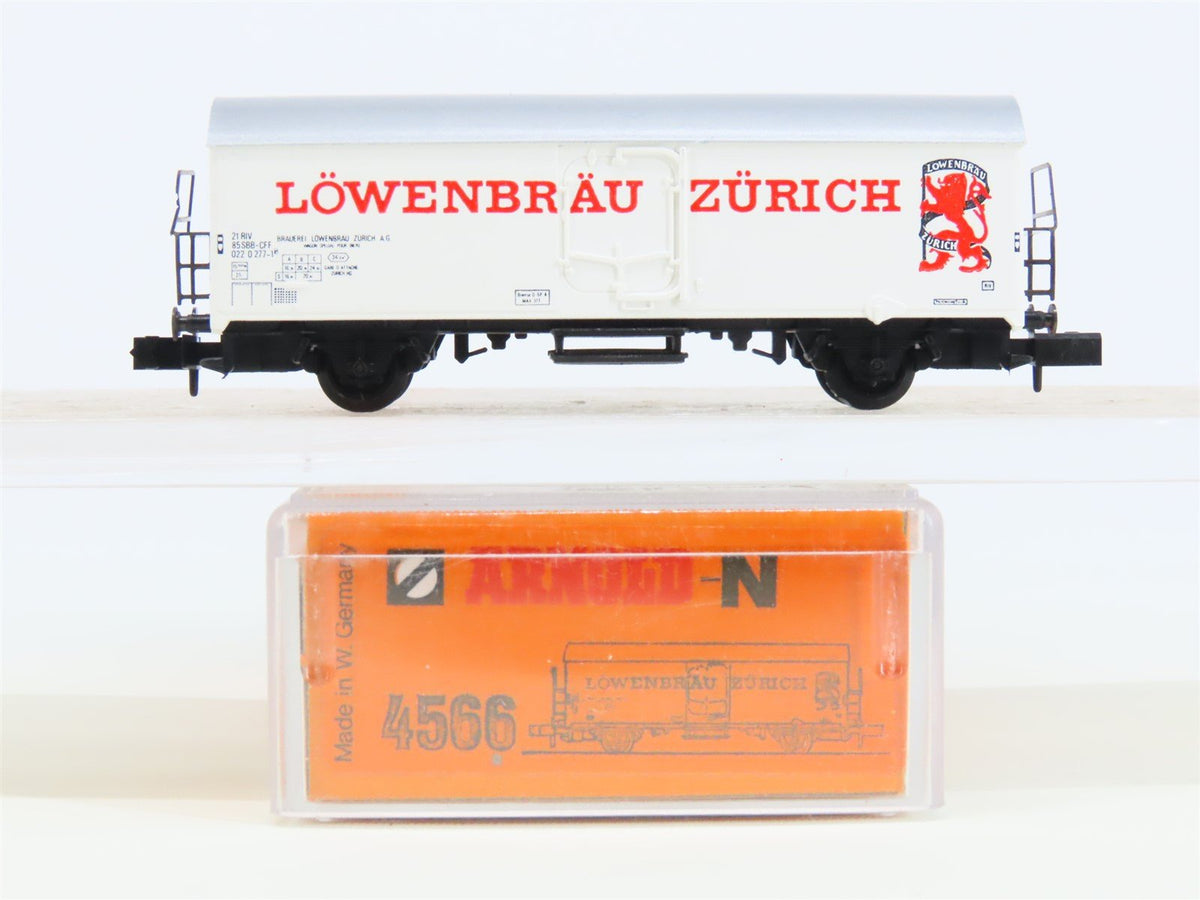 N Scale Arnold 4566 SBB-CFF Swiss Löwenbräu Zürich Beer Reefer #277-1P