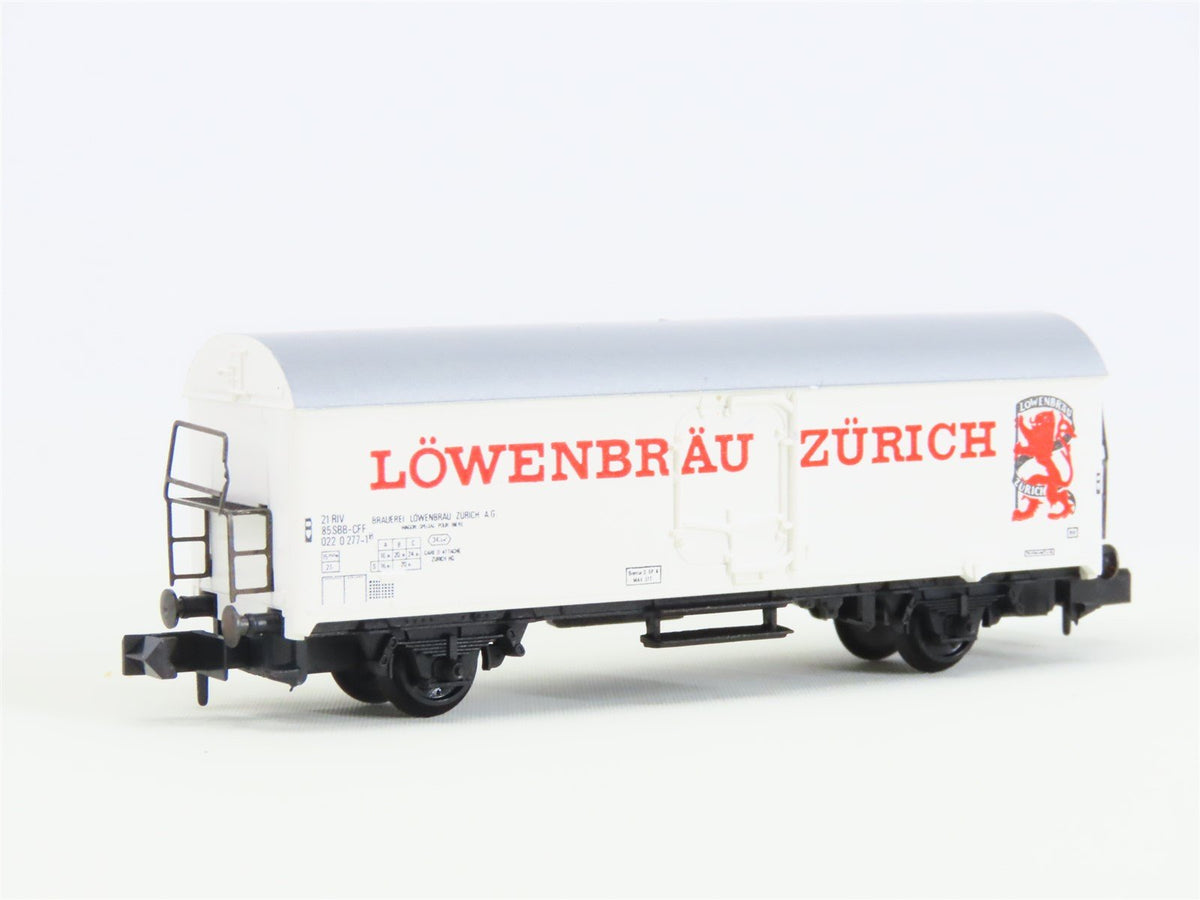 N Scale Arnold 4566 SBB-CFF Swiss Löwenbräu Zürich Beer Reefer #277-1P