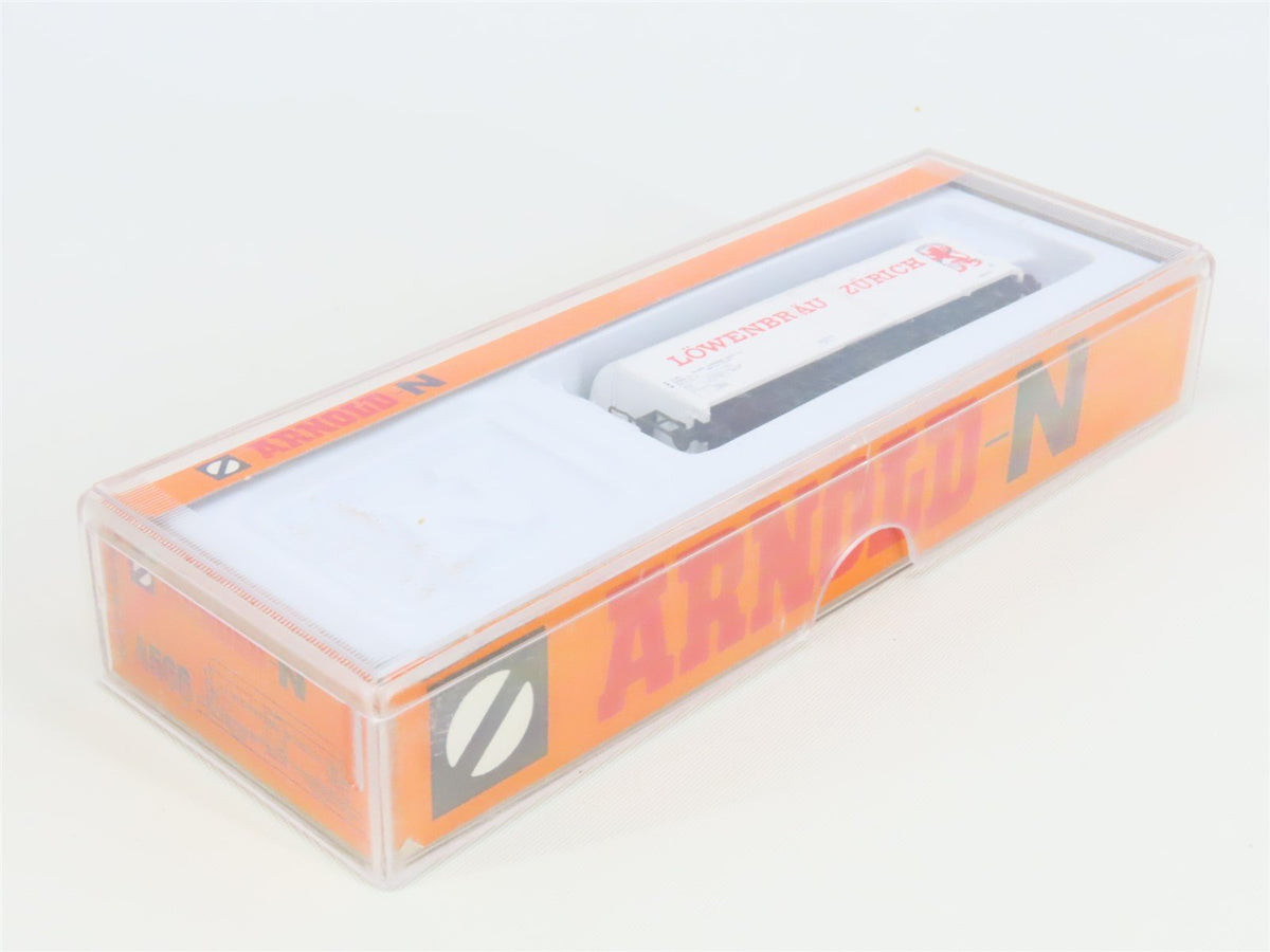 N Scale Arnold 4566 SBB-CFF Swiss Löwenbräu Zürich Beer Reefer #277-1P