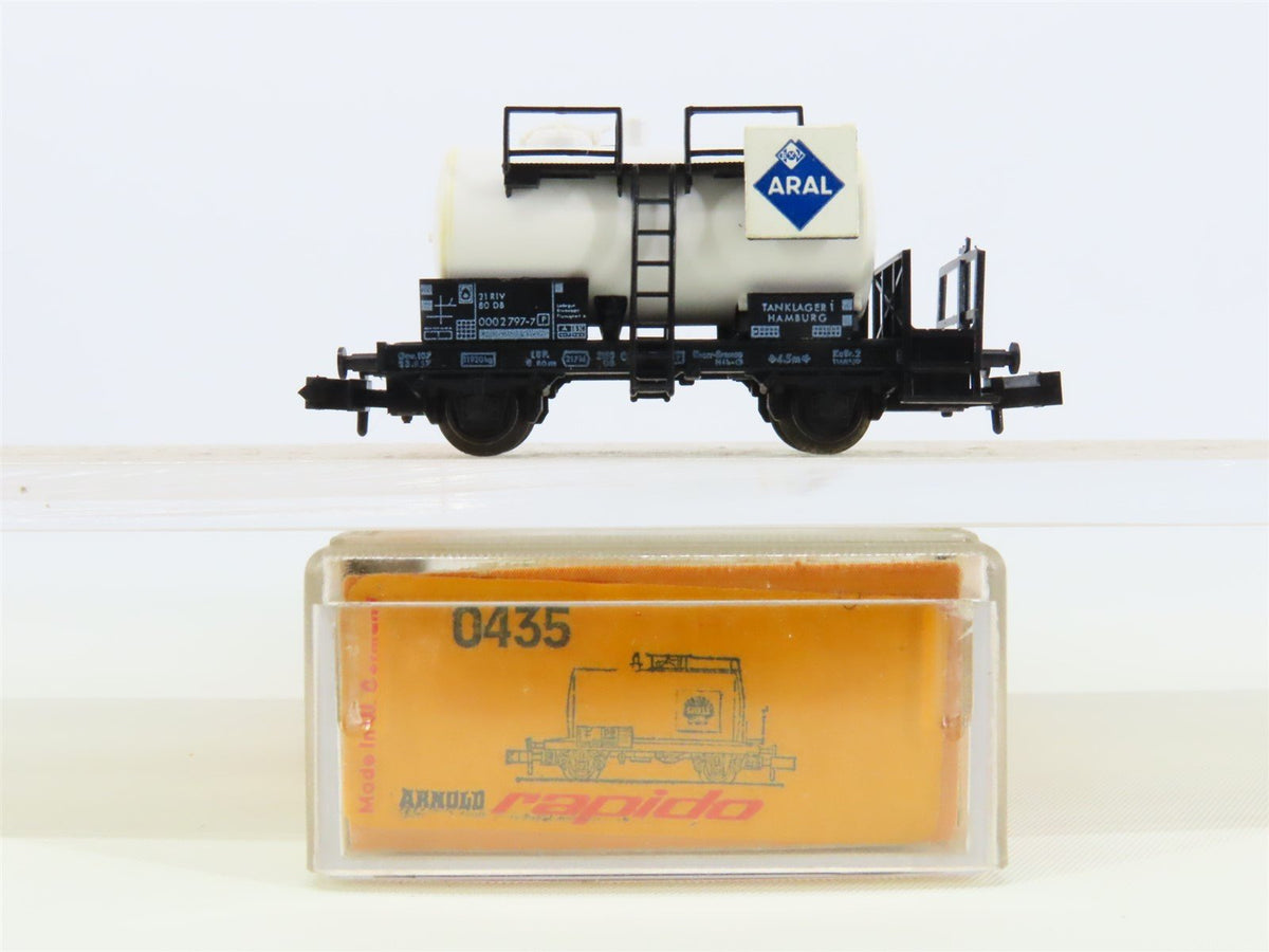 N Scale Arnold Rapido 0435 DB German &quot;ARAL&quot; Short Tank Car #797-7P