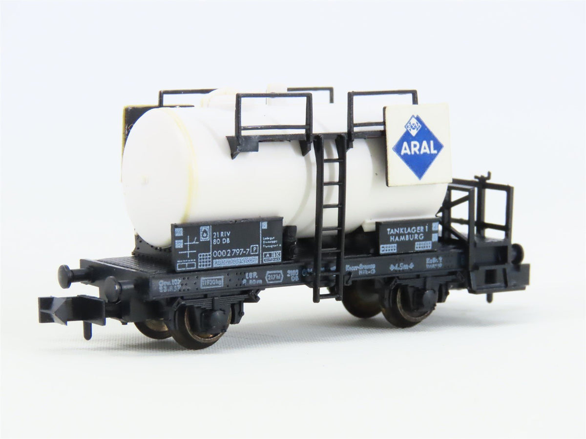 N Scale Arnold Rapido 0435 DB German &quot;ARAL&quot; Short Tank Car #797-7P