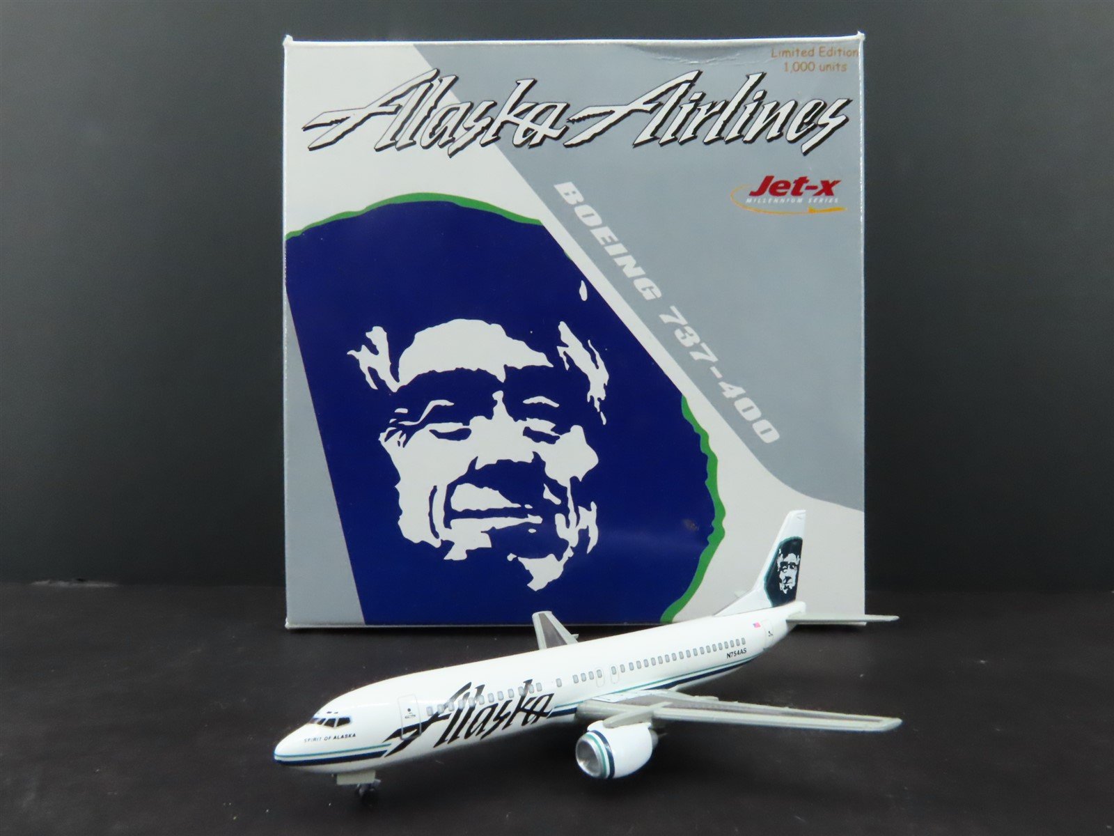 1:400 Dragon Wings JetX JX007 Die-Cast Alaska Airlines B737-400 Airliner N754AS