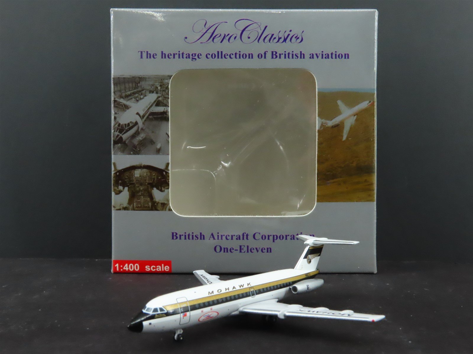 1:400 Scale Aero Classics Die-Cast Mohawk British Aircraft Corp BAC 111 Airliner