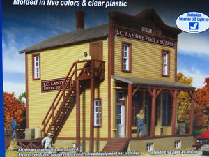 HO Scale Walthers Cornerstone Kit 933-3662 JC Landry Feed & Supply w/ LED Light