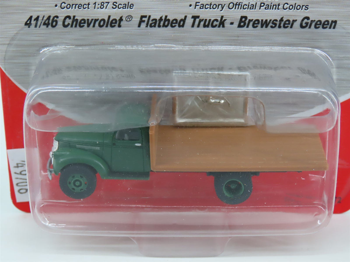 HO Scale CMW Mini Metals 30272 41/46 Chevrolet Flatbed Truck - Brewster Green