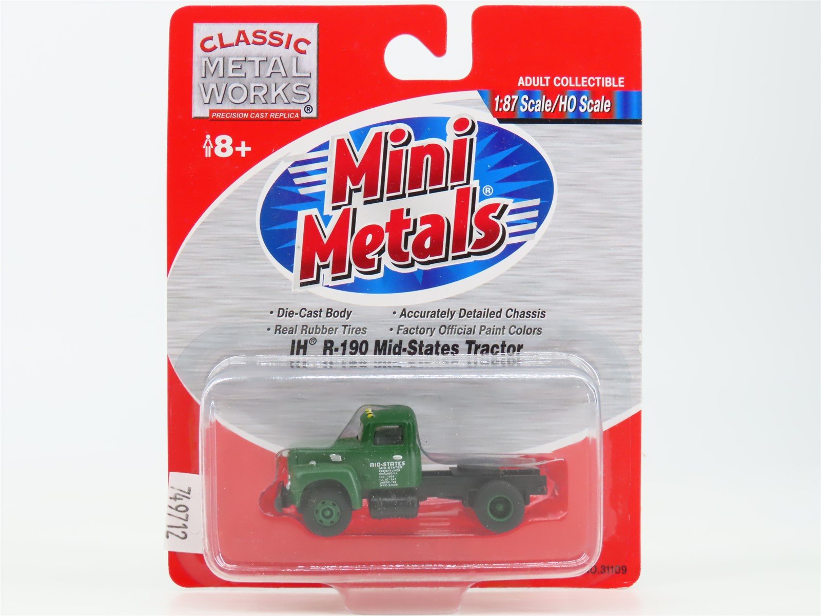 HO Scale Classic Metal Works Mini Metals 31109 IH R-190 Mid-States Tractor