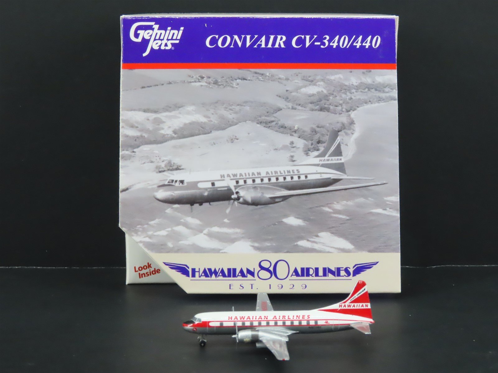 1:400 GeminiJets GJHAL947 Die-Cast Hawaiian Convair CV-340/440 Airliner N5509K