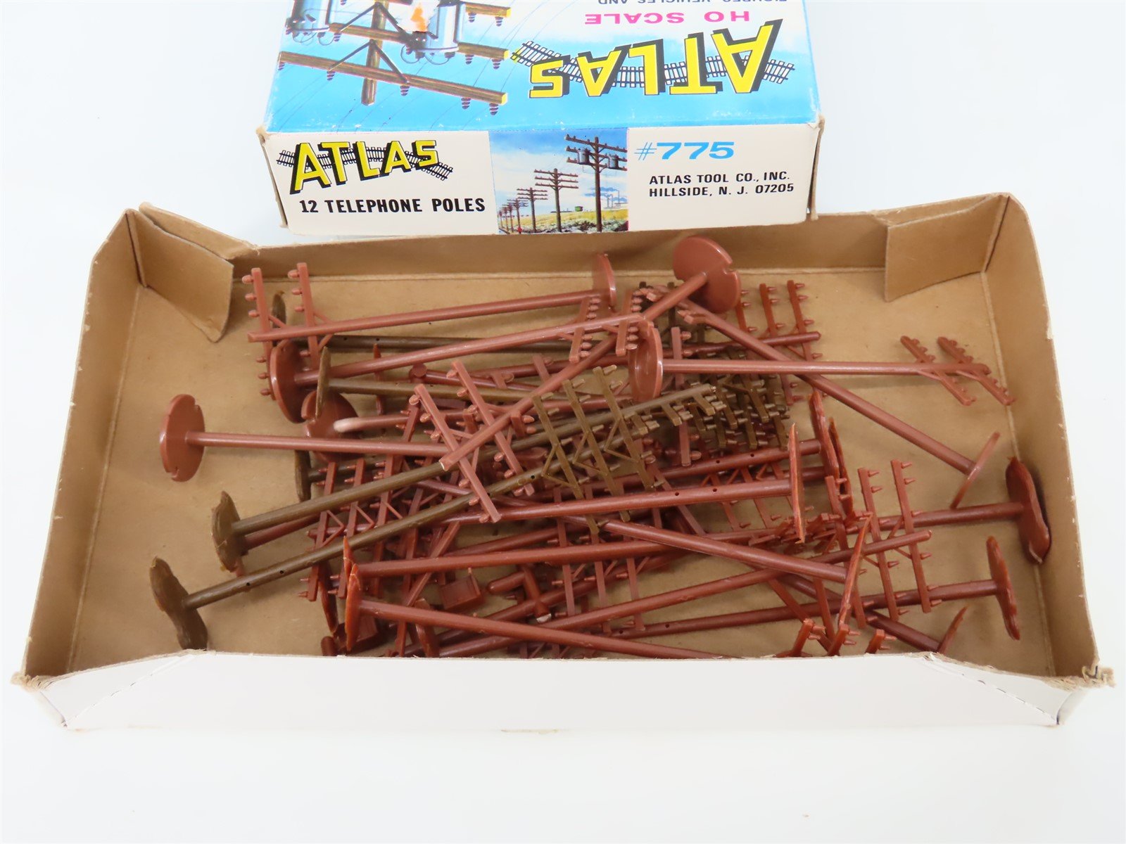 LOT of 5 HO 1/87 Scale Atlas Kits Truss Bridge, Deck Bridge & Telephone Poles