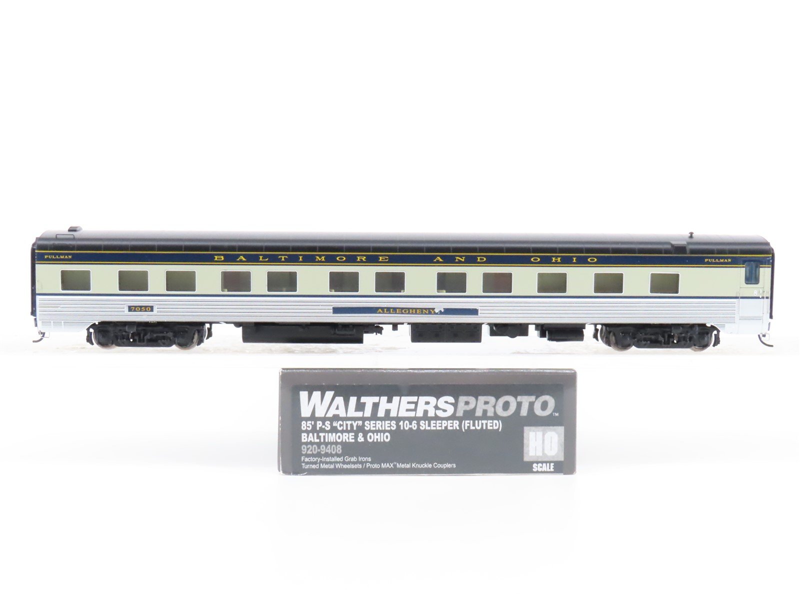 HO Walthers Proto 920-9408 B&O 85' Sleeper Passenger Custom #7050 "Allegheny"