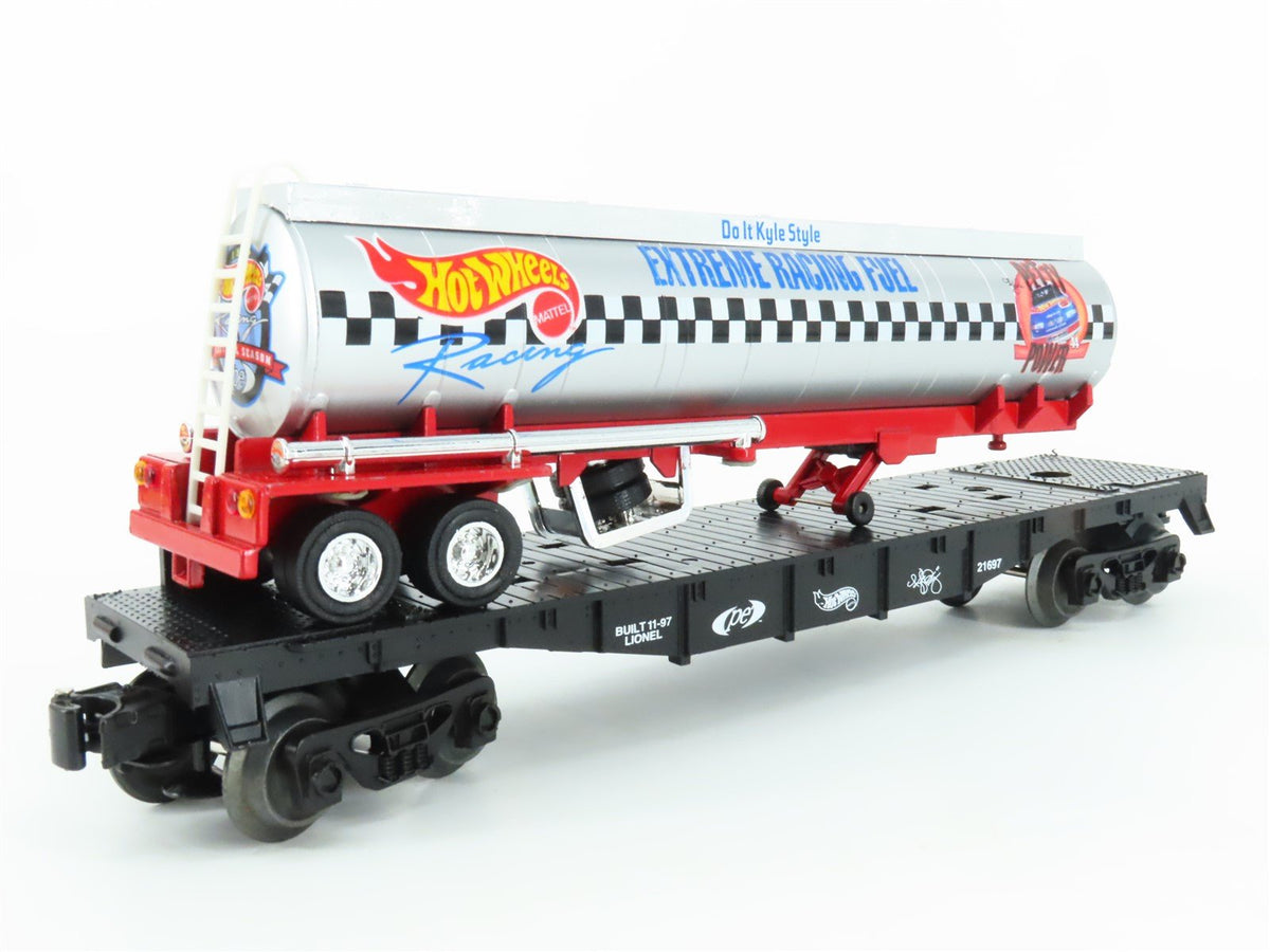 O Gauge 3-Rail Lionel 6-52130 Hot Wheels Flatcar #21697 w/HW Tank Trailer Load