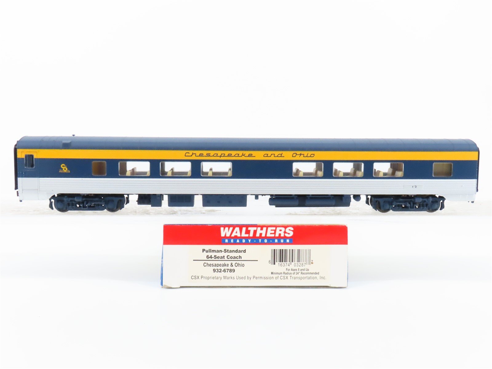 HO Walthers 932-6789 C&O Chesapeake & Ohio Pullman Coach Passenger Custom #1435