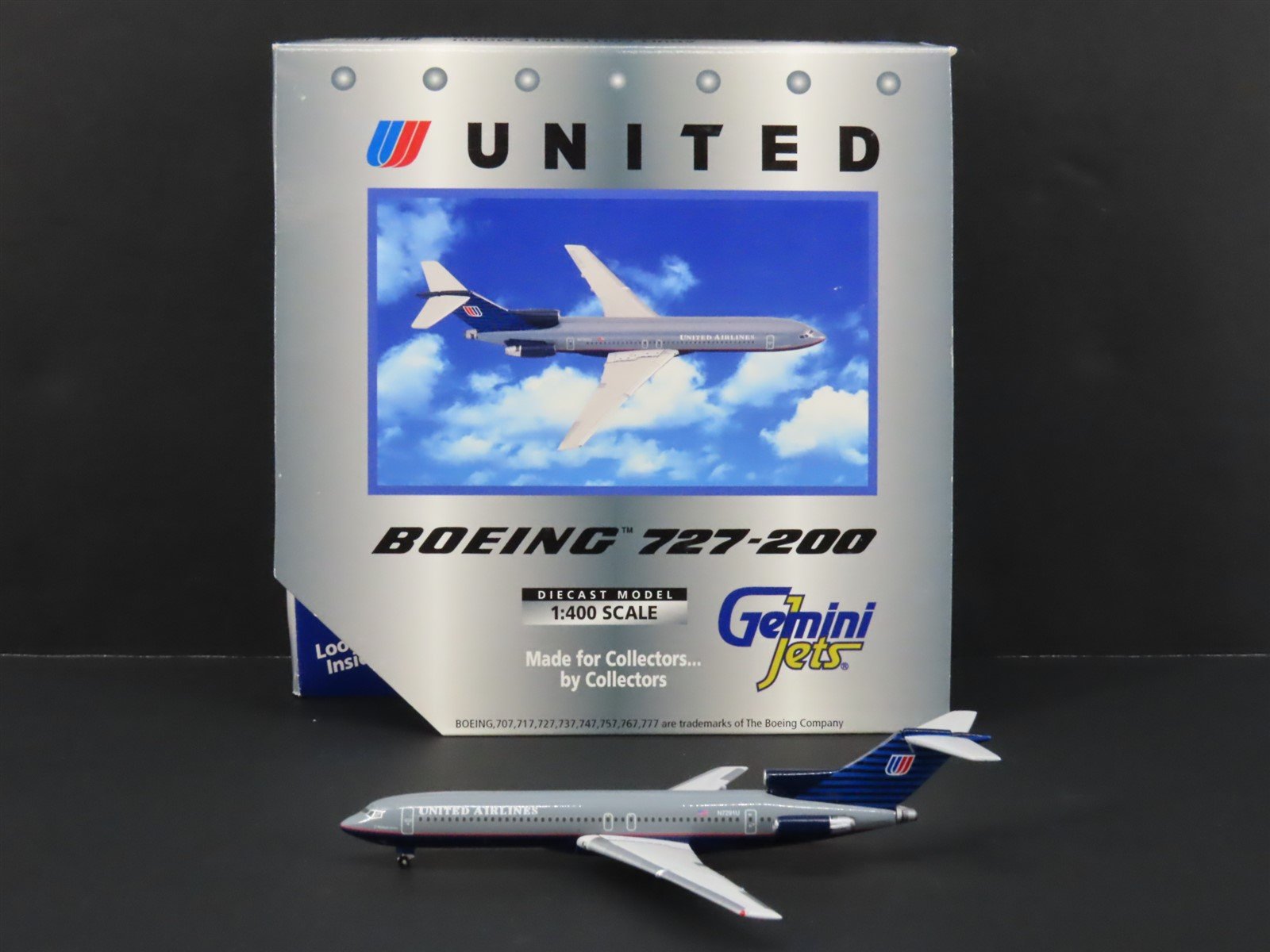 1:400 Scale Gemini Jets GJUAL114 Die-Cast United Boeing 727-222A Aircraft N7291U