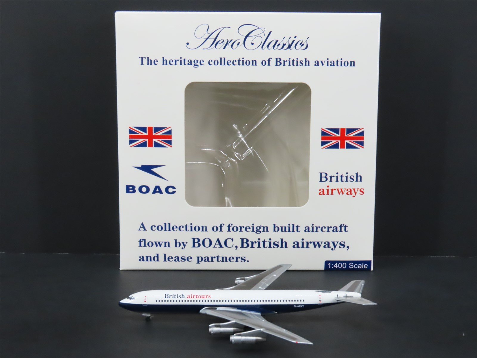 1:400 Scale Aero Classics Die-Cast British Air Tours Boeing 707-320 Airliner