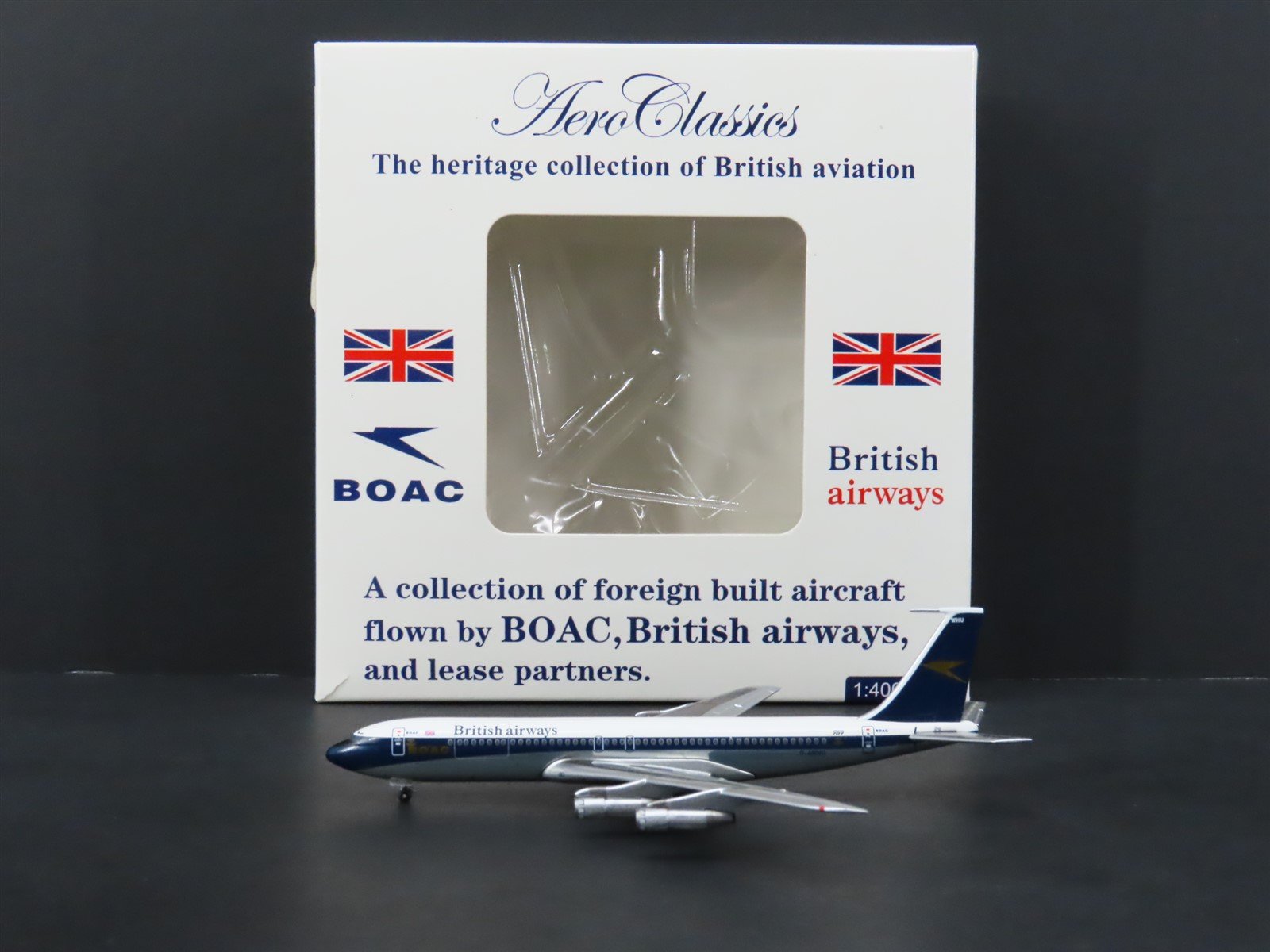 1:400 Scale Aero Classics Die-Cast British Airways Boeing 707-320 Airliner