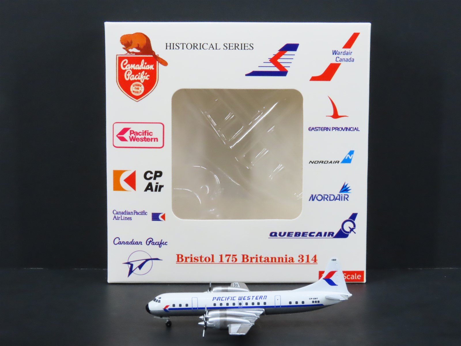 1:400 Scale Aero Classics Die-Cast Pacific Western Lockheed L-188 Airliner