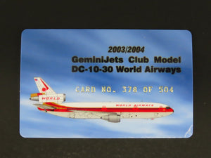 1:400 Gemini Jets II GJWOA502 Die-Cast World McDonnell Douglas DC-10-30 Aircraft