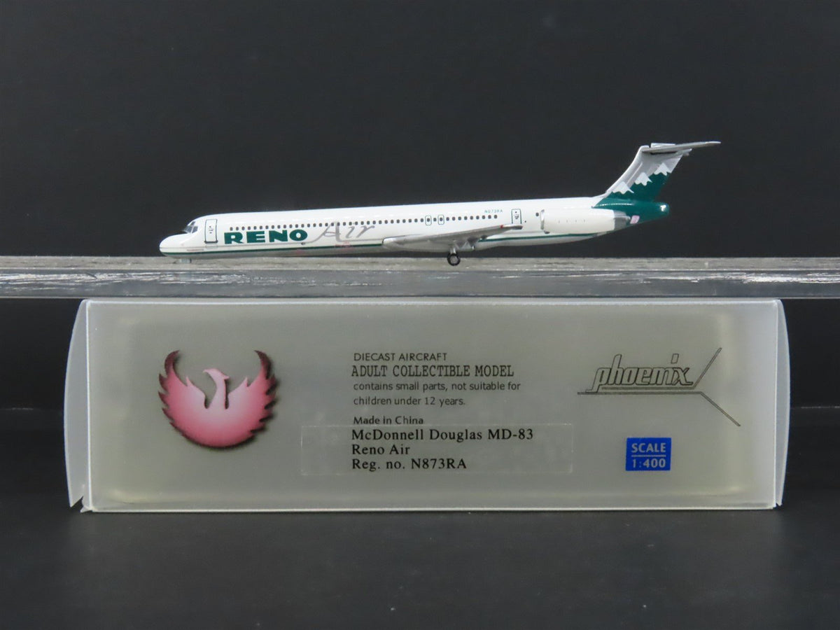 1:400 Scale Phoenix Diecast Reno Air McDonnell Douglas MD-83 Airliner